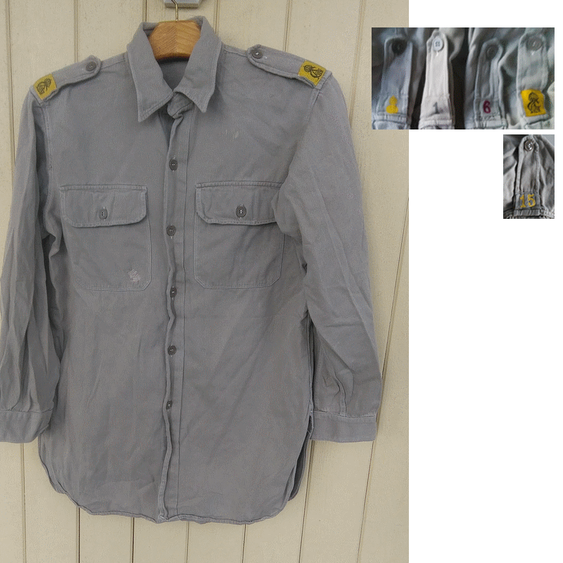 Militärskjorta, gammal modell, klaffmärke